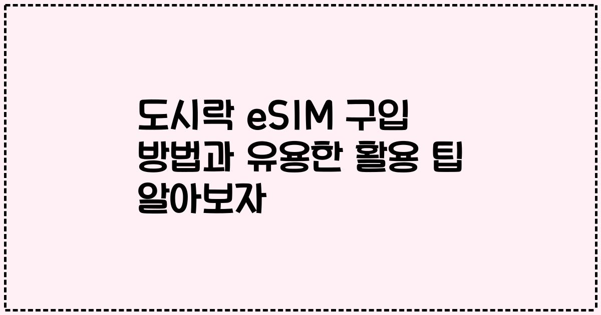 도시락 eSIM 구입 방법과 유용한 활용 팁 알아보자